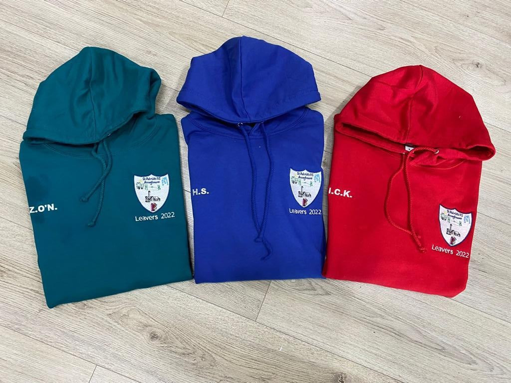 LEAVERS HOODIES (WITH PERSONALISATION AND SCHOOL CREST)