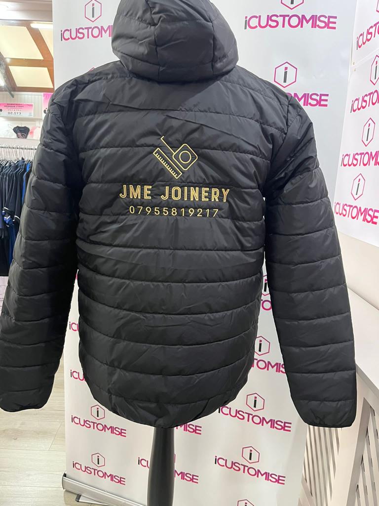 PUFFER COAT WITH LOGO FRONT AND BACK
