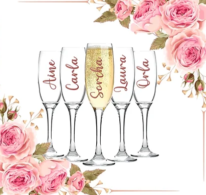 PERSONALISED GLASS CHAMPAGNE FLUTES