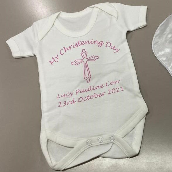 PERSONALISED CHRISTENING DAY BABY GROW